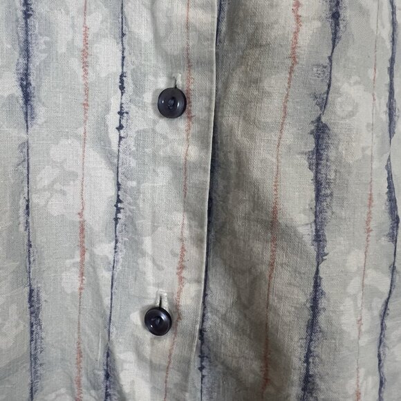 Sitting Pretty California Button Front Cotton Shirt Tie-Dye Stripe MultiColor L - Picture 7 of 10